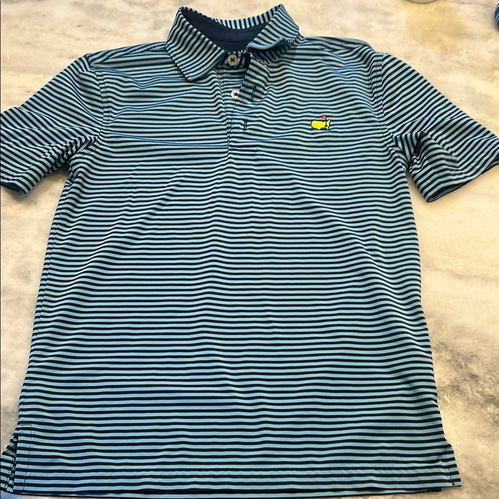 Masters Blue and Black Polo with Sporty Stripes